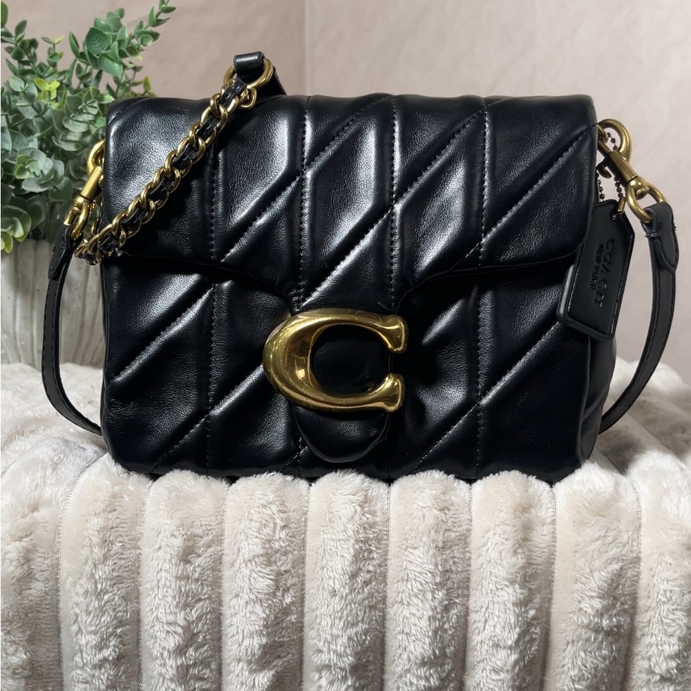 Coach Times Square Tabby Quilted Black Nappa Leather Shoulder Bag - Picture 15 of 17
